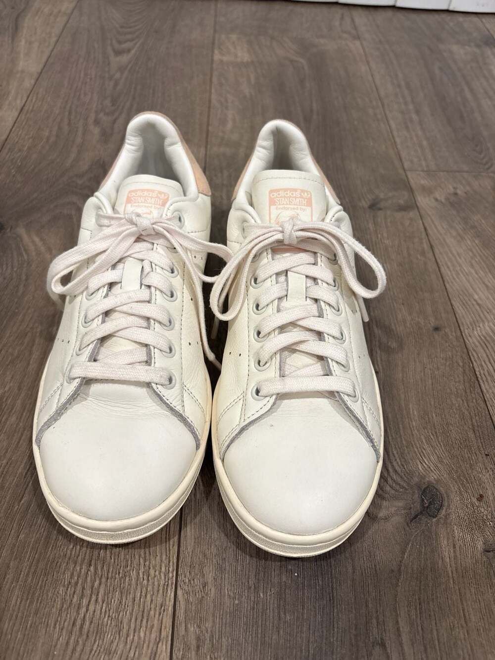 Adidas Stan Smith Core White Bliss Orange Silver Metallic 8.5 woman’s